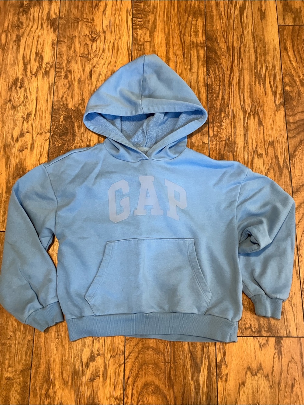 GAP Kids Sky Blue Hooded Pullover Sweatshirt, Sz L (10)